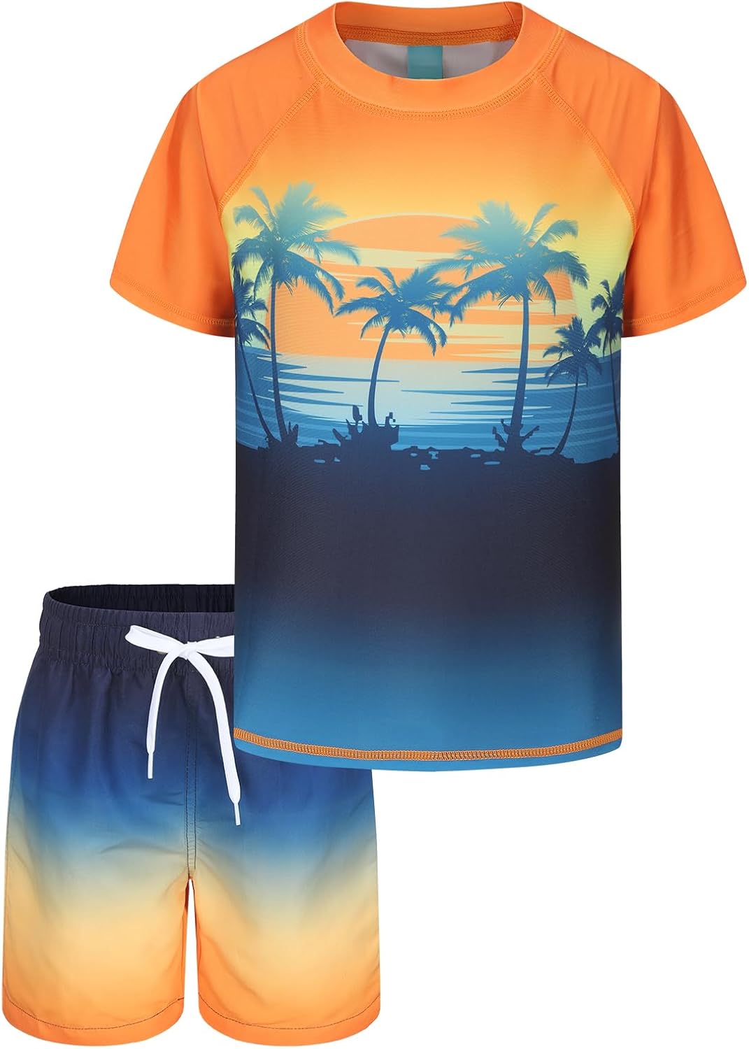 Thumbnail 6 de Aisyee UV-Badeshirt Jungen Zweiteilig Kurzarm mit Boardshorts – Schnelltrocknendes Bade-Set für Kinder 98–164