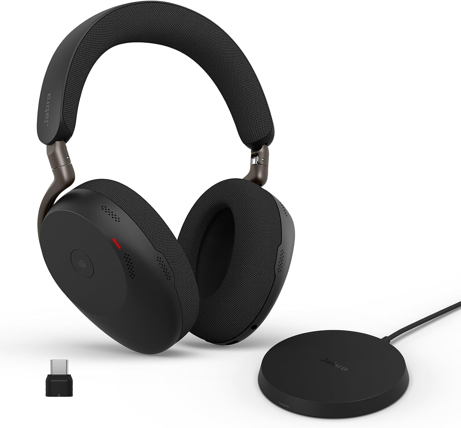 Detalle de Jabra Evolve3 85 UC ワイヤレスヘッドセット、適応型ANC・AI音声処理・折りたたみ式、Link 390c付