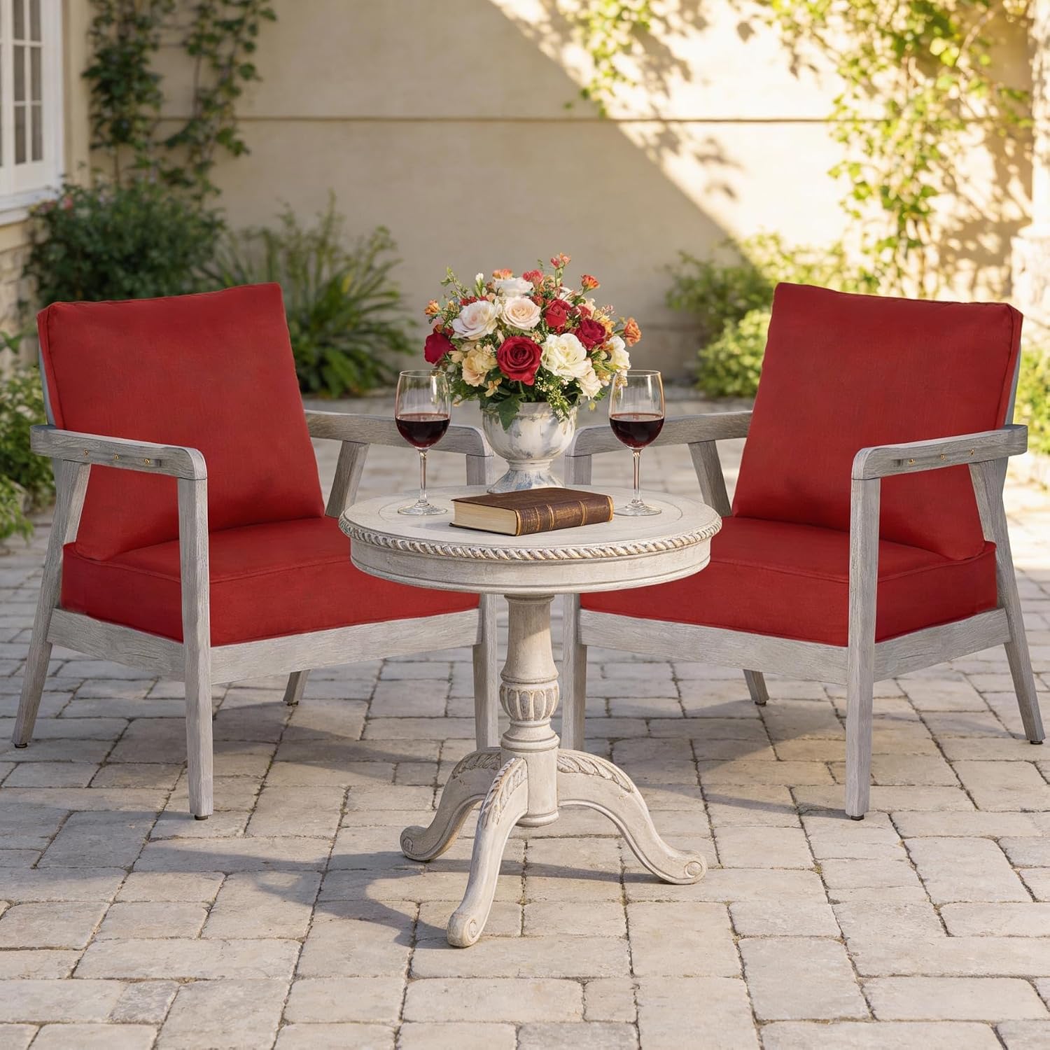 Detalle 2 de Garden lucky 23.5"x25" Deep Seat Patio Cushion Set, Foam-Filled Seats