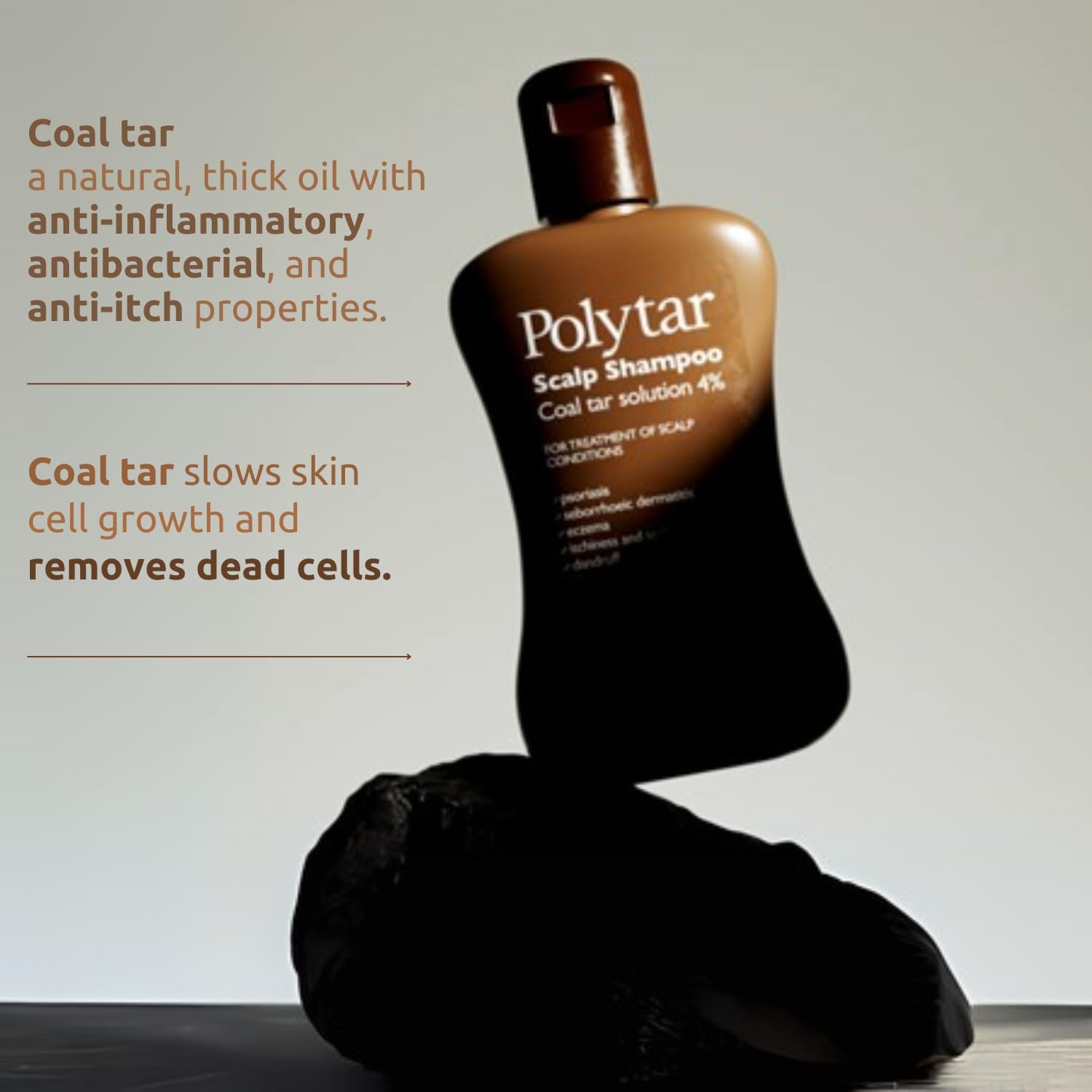 Detalle de Polytar Scalp Shampoo for Scalp Conditions with Coal Tar Formula (150ml)