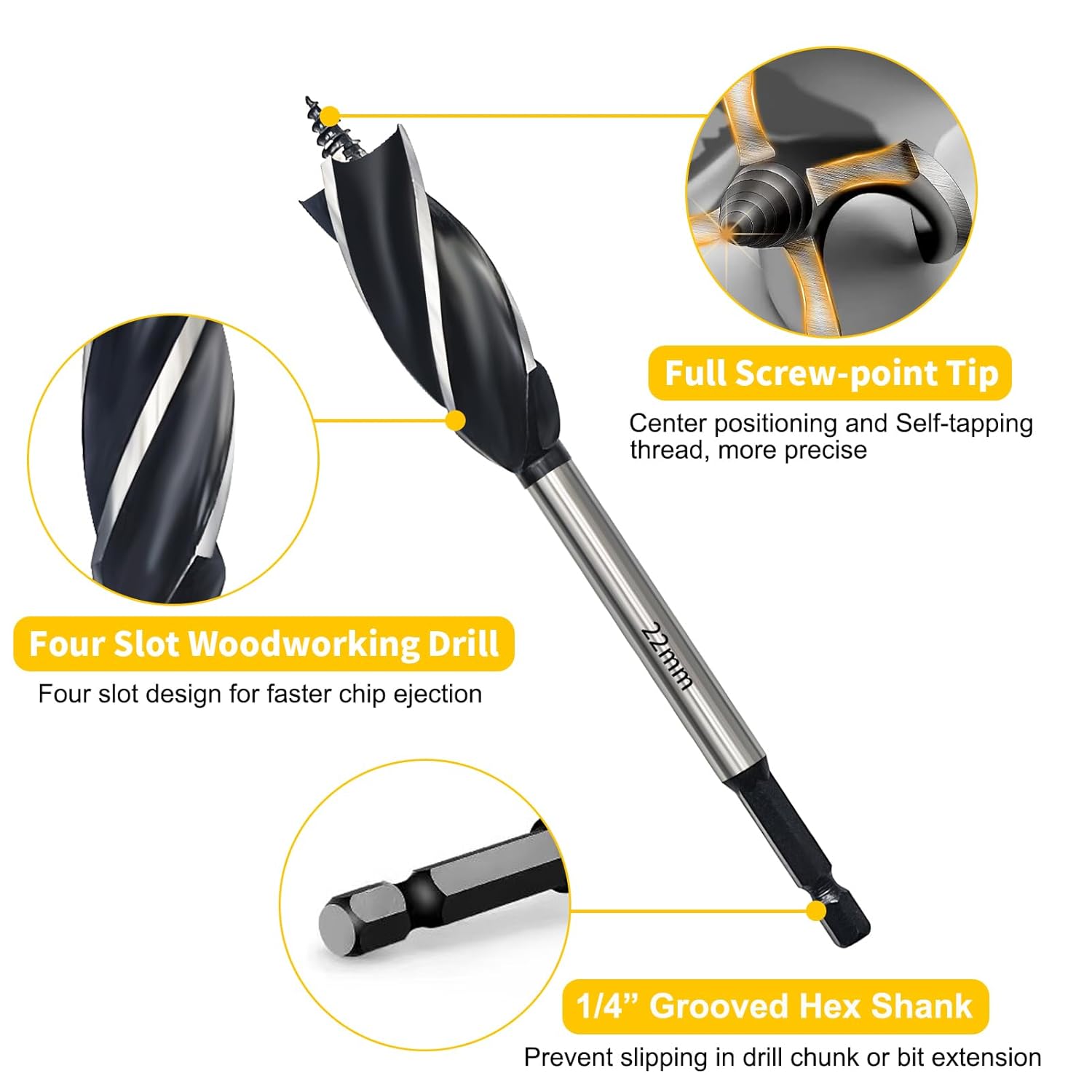 Thumbnail 3 de HPMAISON Holzbohrer-Set (8-teilig) 10–32 mm mit 1/4-Zoll Sechskantschaft