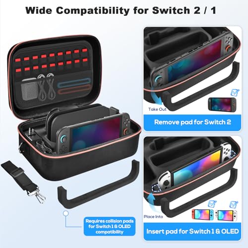 Detalle de Gorixer Sacoche de Protection pour Nintendo Switch 2/1/OLED, Noir