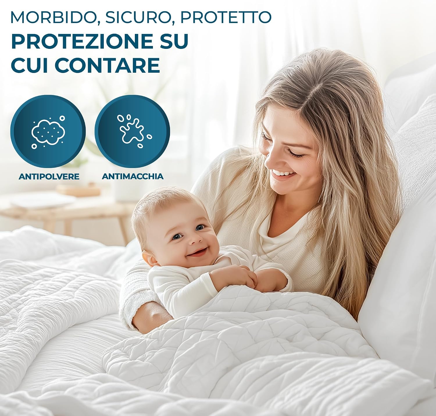 Detalle de Utopia Bedding Coprimaterasso impermeabile traspirante 140x200 cm con cinghie elastiche e certificazione Oeko-Tex