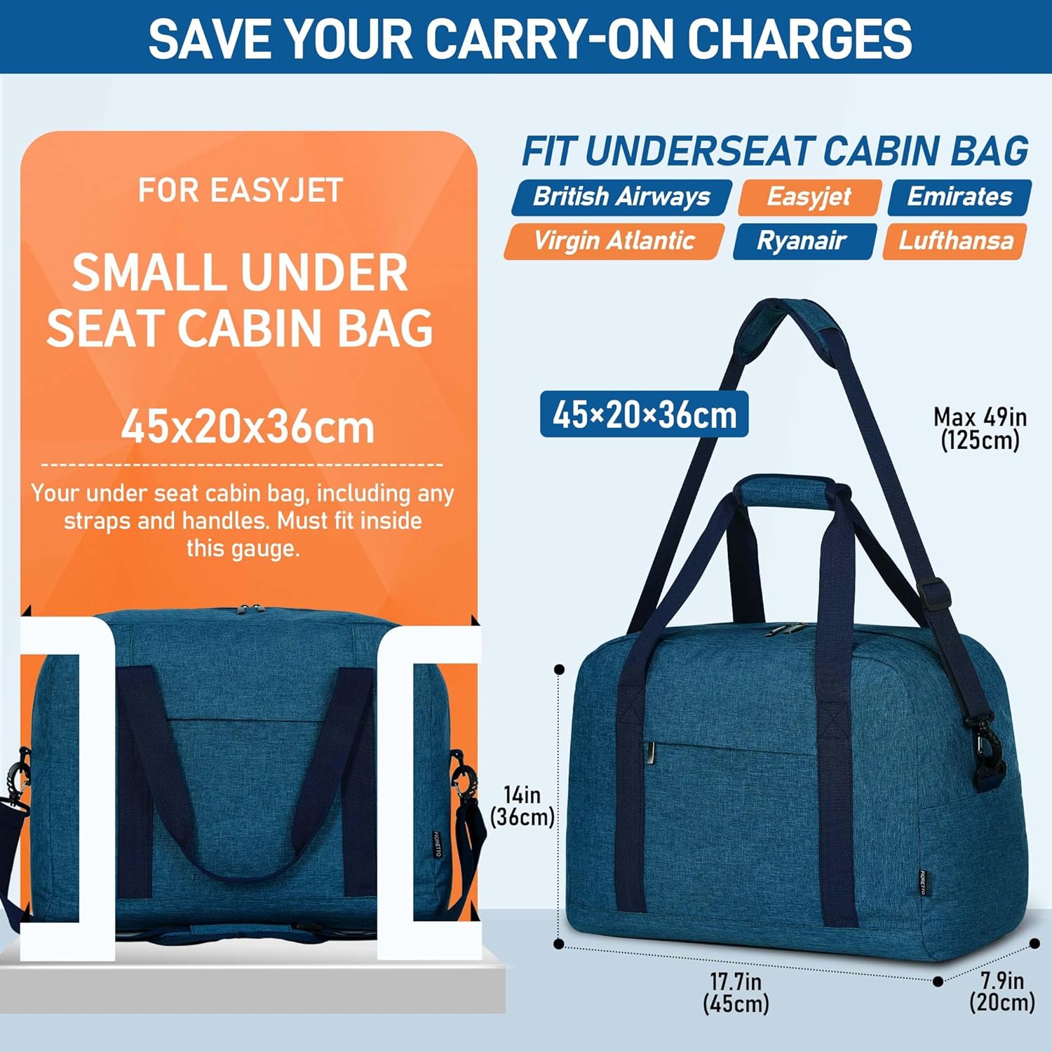 Detalle 1 de FIORETTO for Easyjet Cabin Bag 45x36x20cm 32L