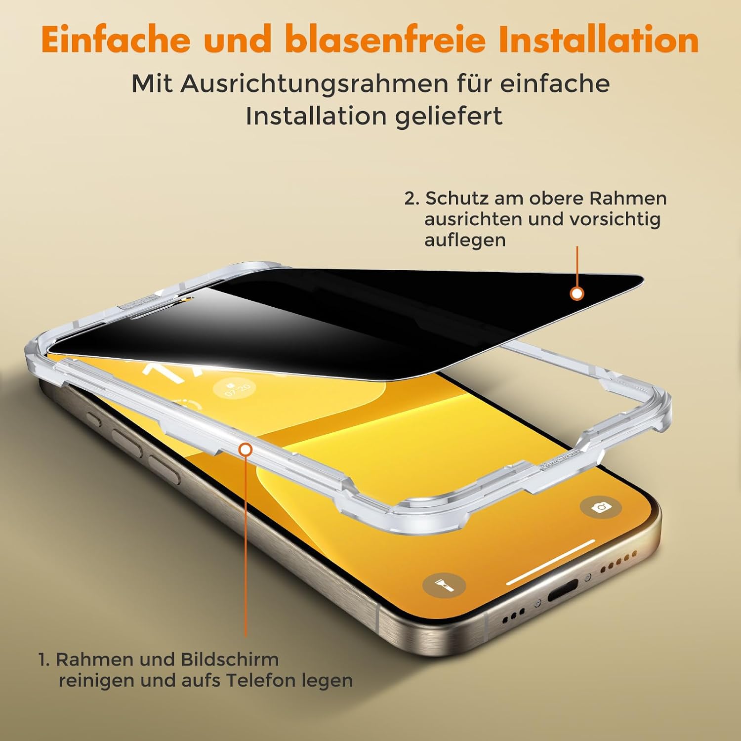 Detalle 1 de UNBREAKcable Panzer Sichtschutz Glas iPhone 15 Pro