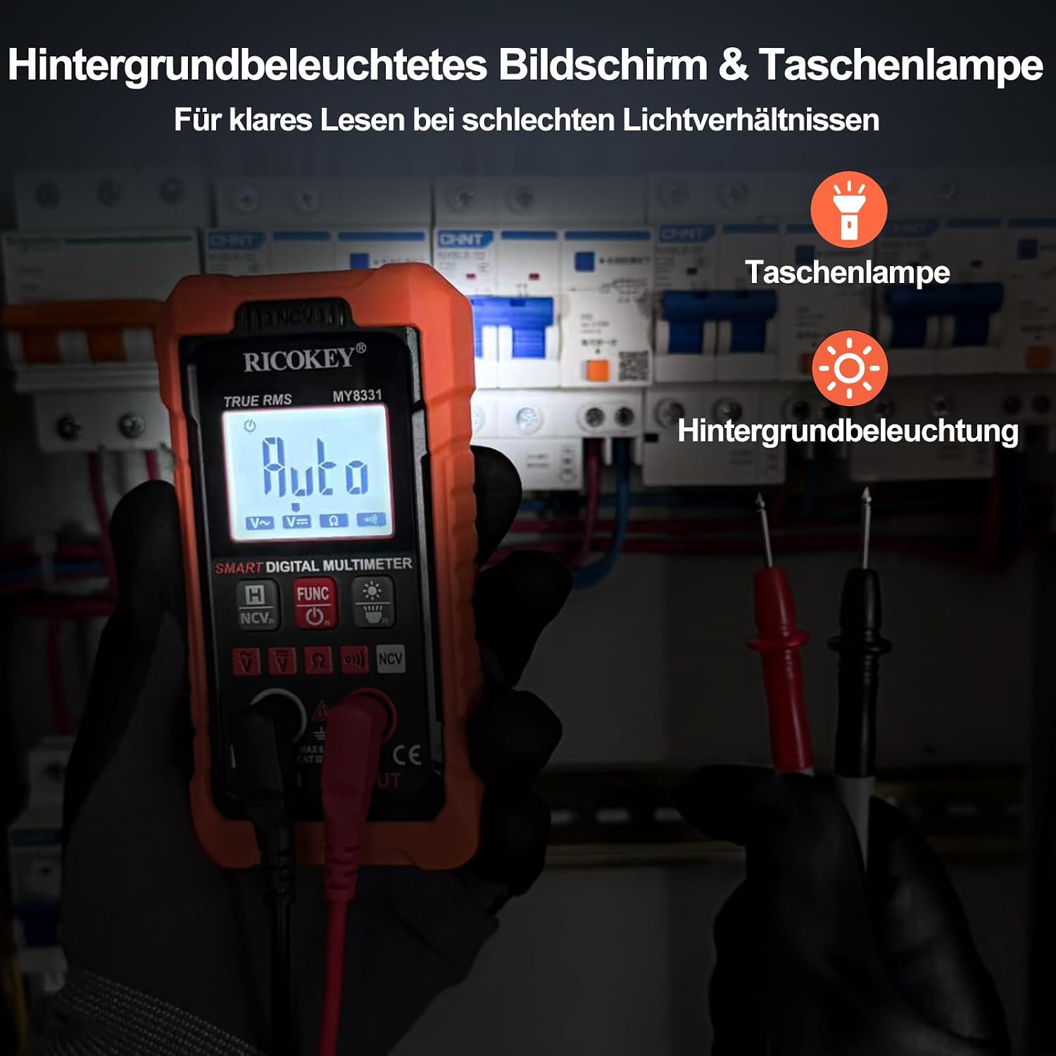 Thumbnail 6 de Digitales Multimeter KFZ/Haushalt mit NCV-Spannungsprüfung – 4000 Zähler, Auto-Range & Durchgang
