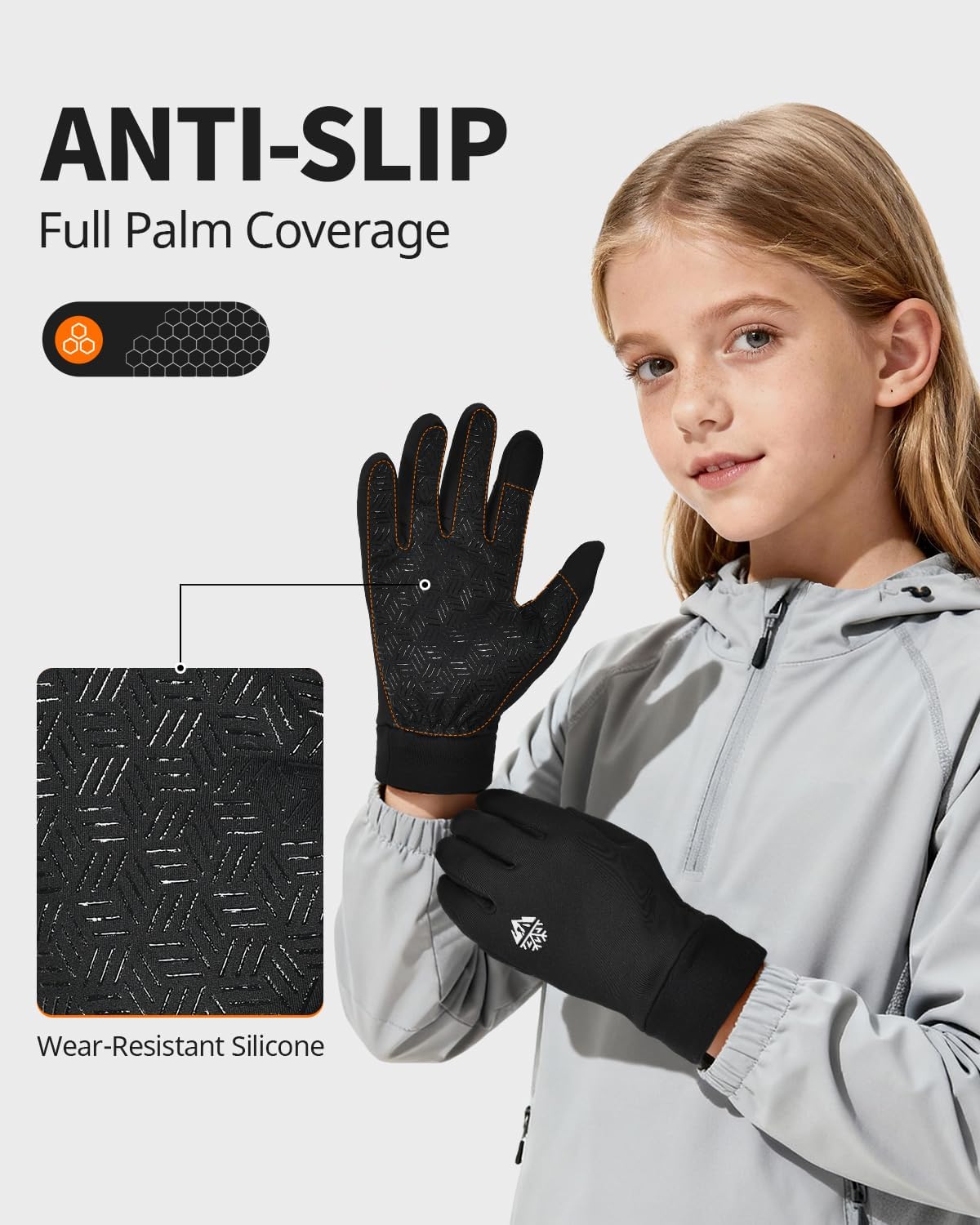 Detalle de RIGWARL Kids Winter Gloves, Fleece-Lined