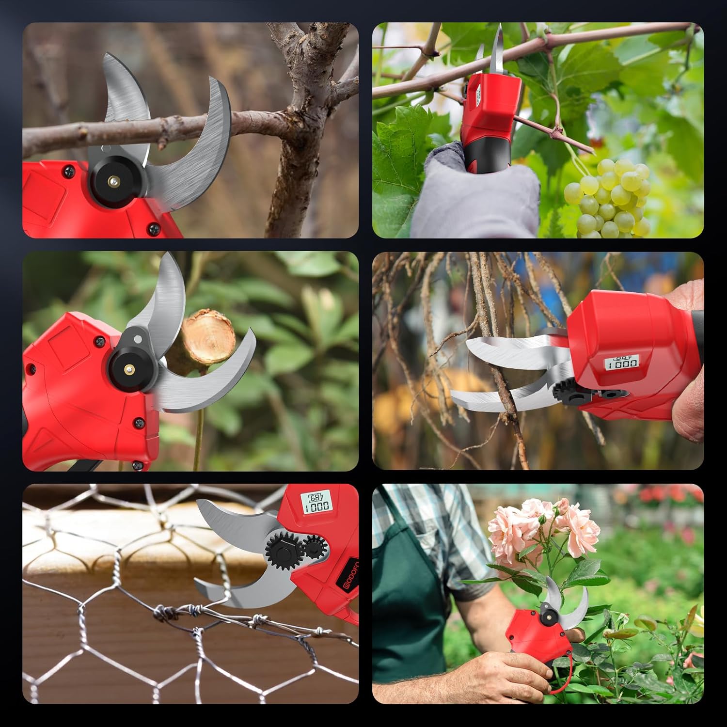 Thumbnail 6 de MODOFO Electric Pruning Shears, 1.4-Inch Cordless Cutter with LCD Display
