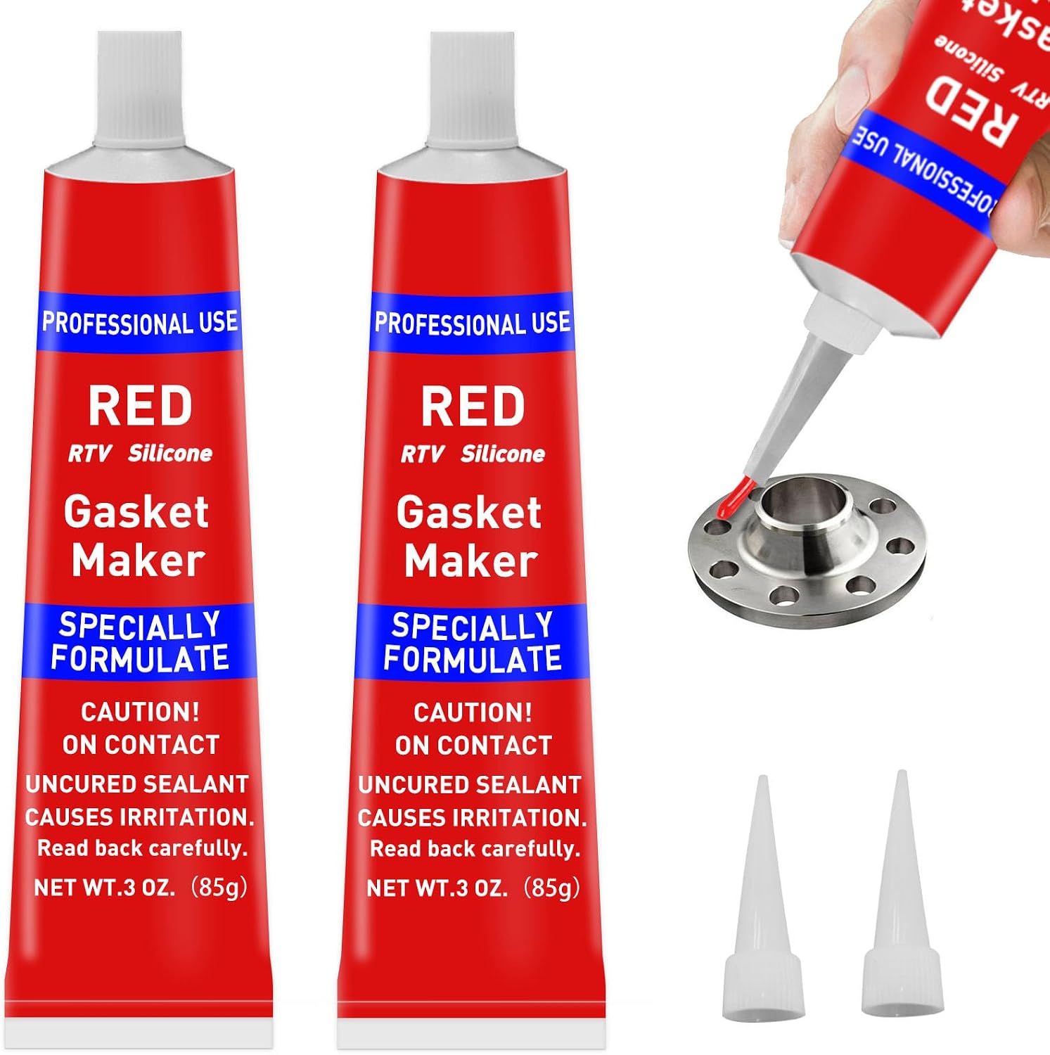 Detalle de EIGTWEN 170g RTV Silicone Gasket Maker, Red, Heat-Resistant Sealant