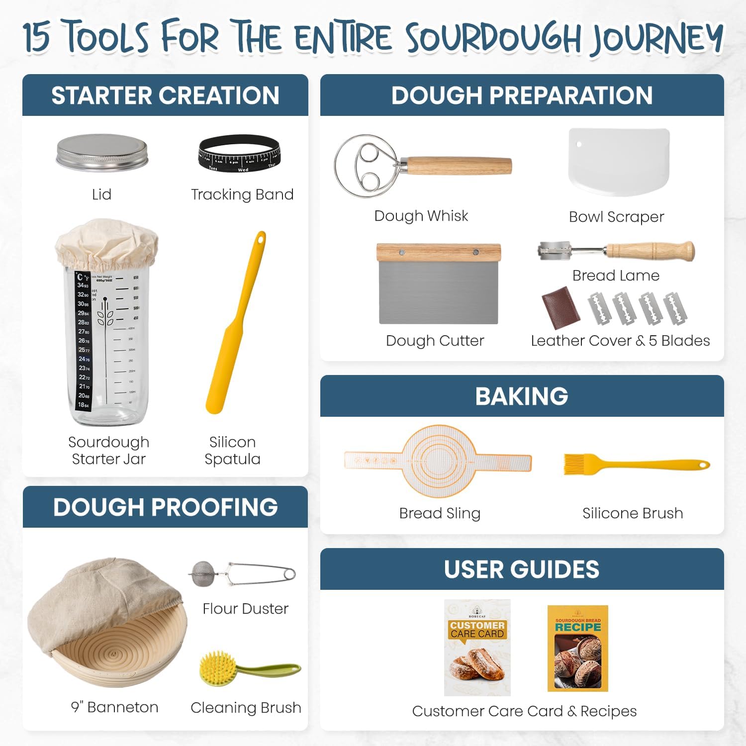 Thumbnail 1 de Rorecay Complete Sourdough Starter Kit 9" 🍞