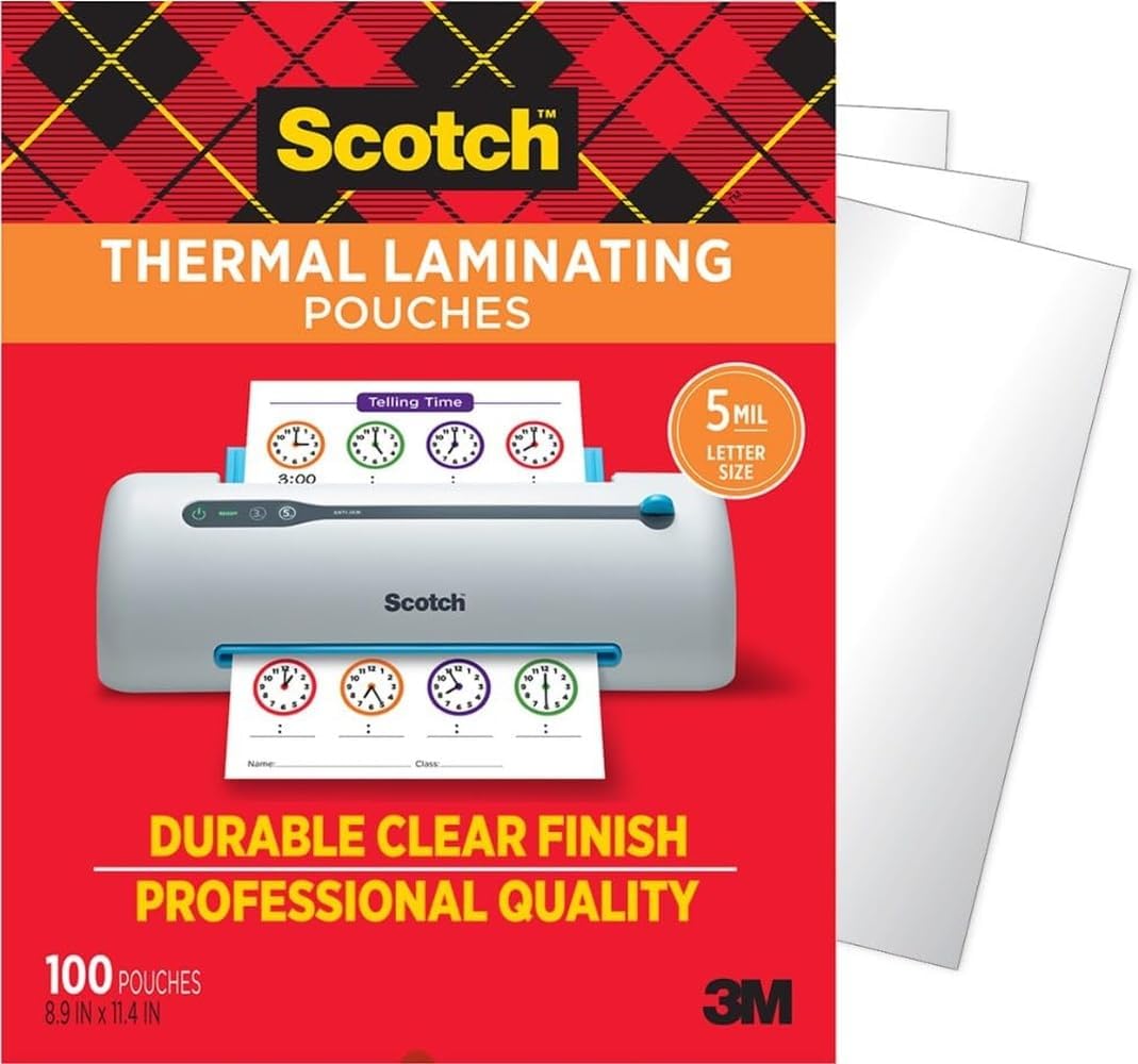 Scotch Thermal Laminating Pouches 100 Count