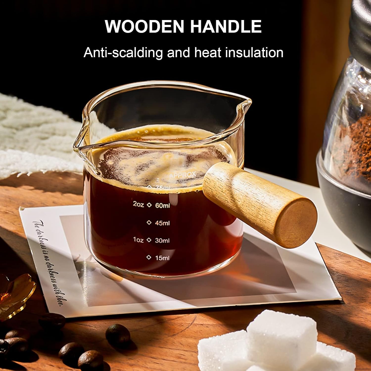 Detalle 2 de PARACITY expresso shots cups espressomaatglas met dubbele tuit en schaalverdeling