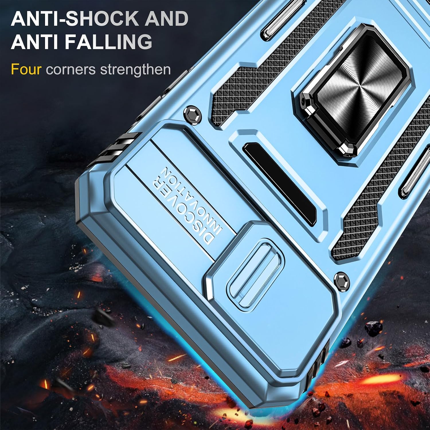 Detalle de Aozuoton iPhone 8 Plus/7 Plus Case with HD Screen Protector & Rotating Kickstand