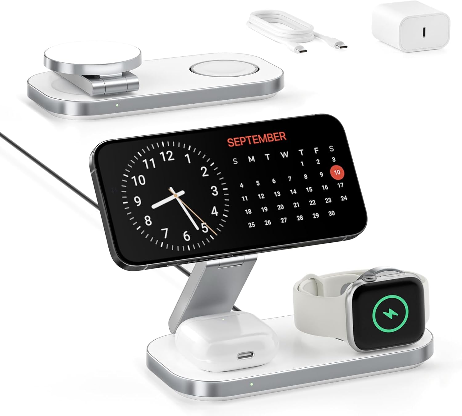 Detalle de Keepro 3-in-1 Folding MagSafe Charging Station for Apple Devices