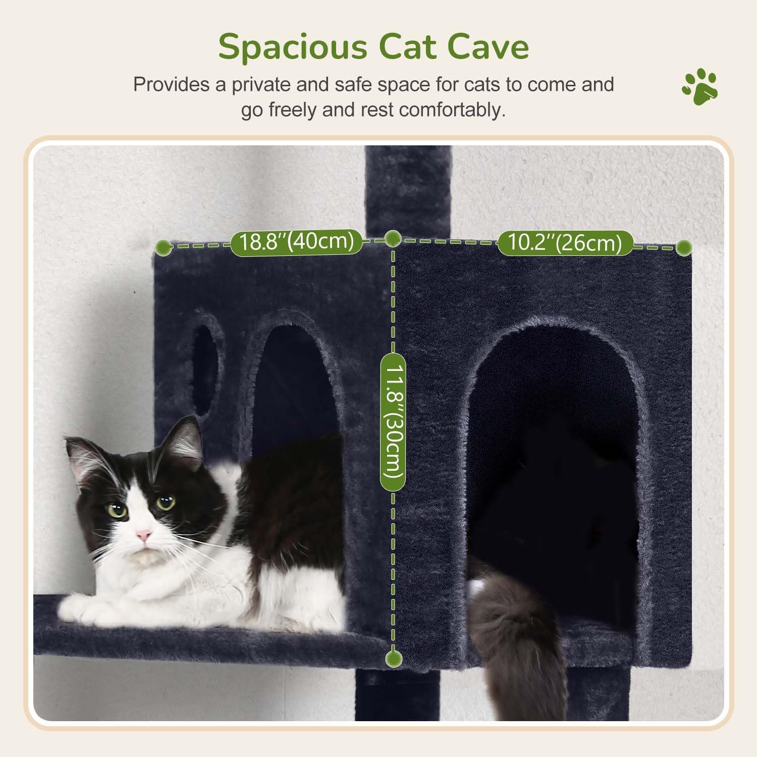 Detalle de Globlazer F53 Cat Tree Tower, 5 Levels, Sisal Posts and Plush Resting Spots