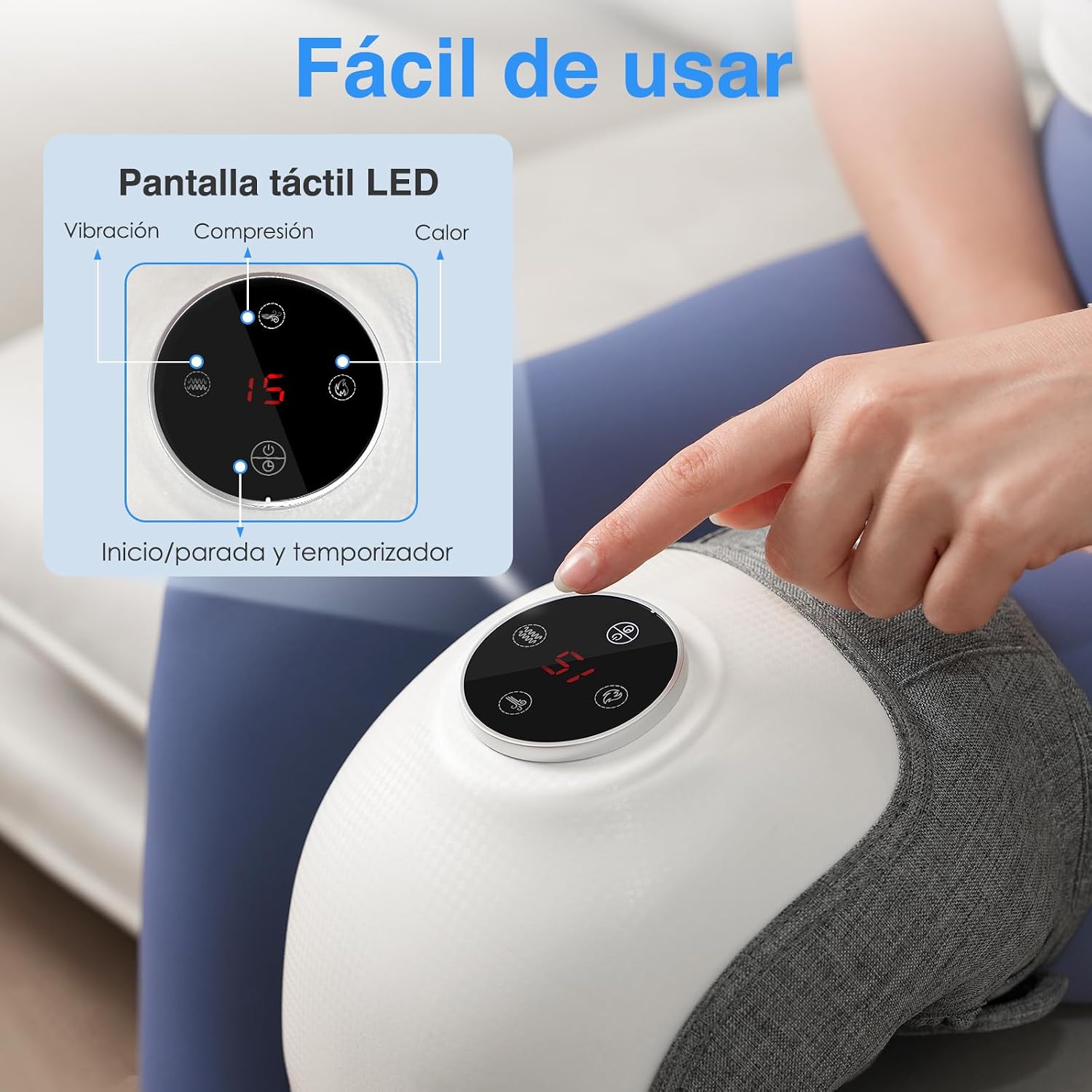 Detalle 2 de TJXVX Masajeador de Rodilla inalámbrico 5000 mAh