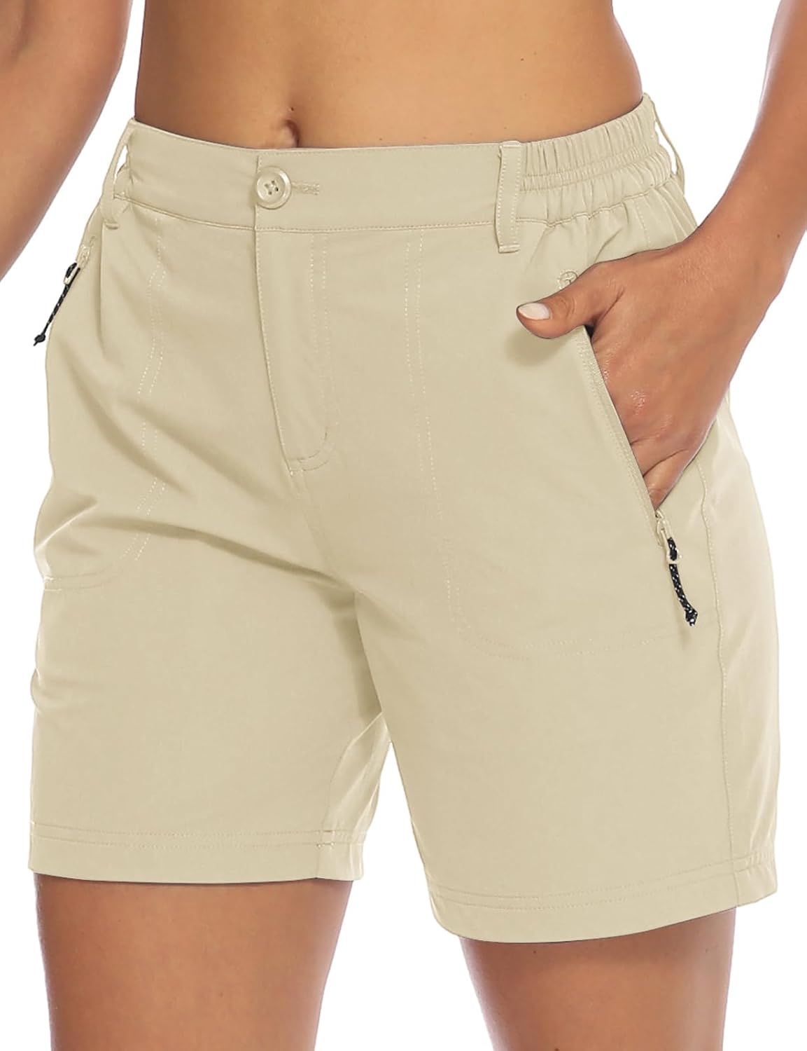 Detalle de TBMPOY Women's 6" Hiking Cargo Shorts: Quick-Dry, Lightweight with Pockets for Outdoor Activities