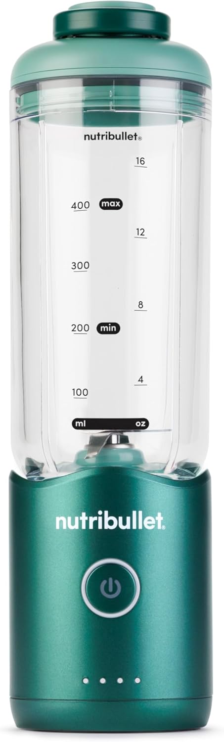 Detalle 2 de Nutribullet Flex 590ml – Tragbarer Smoothie-Mixer mit Trinkdeckel, USB-C, BPA-frei, Grün NBП013GR