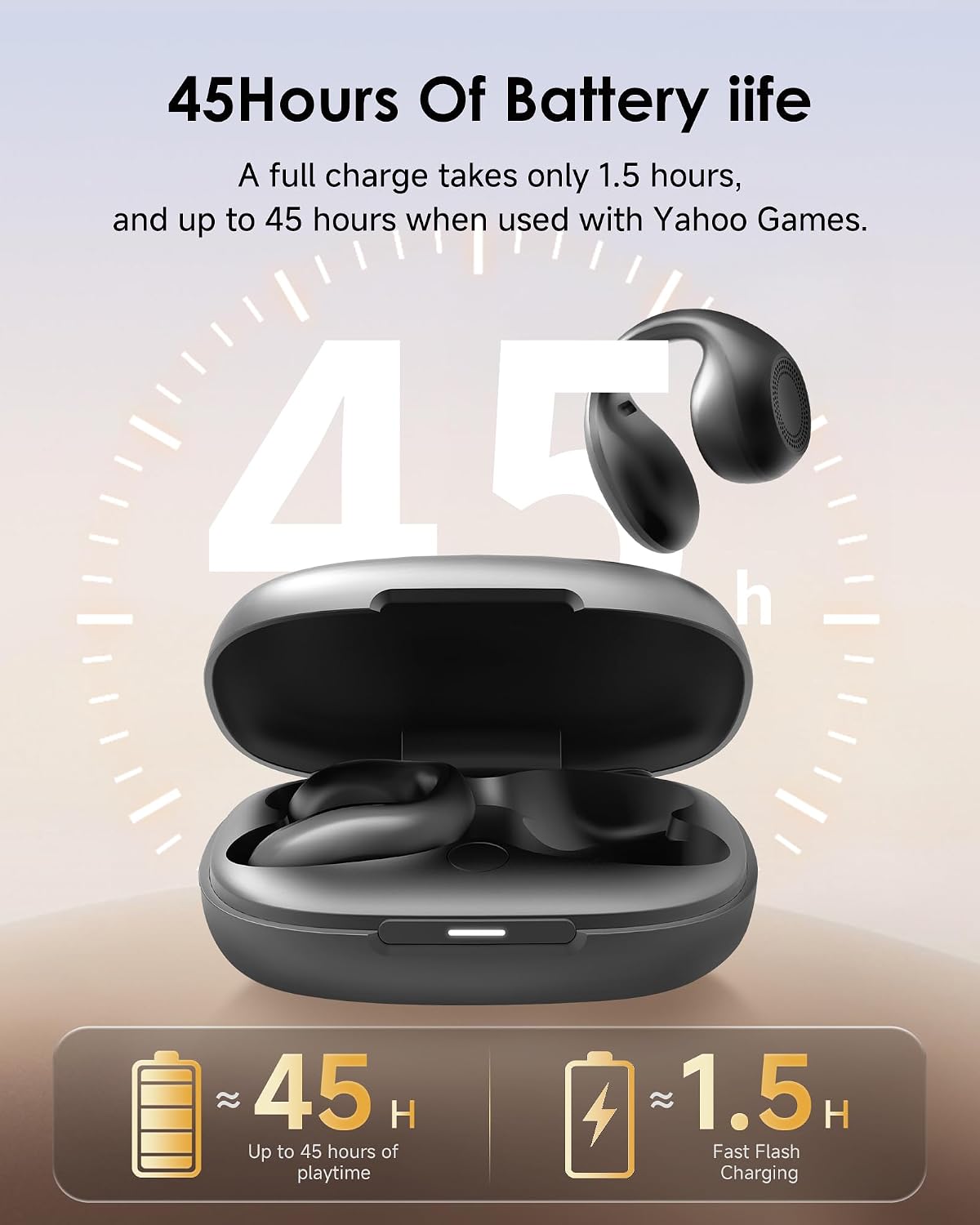 Thumbnail 5 de King Lucky Clip-On Open-Ear Wireless Bluetooth Earbuds (45H playtime, IP56)
