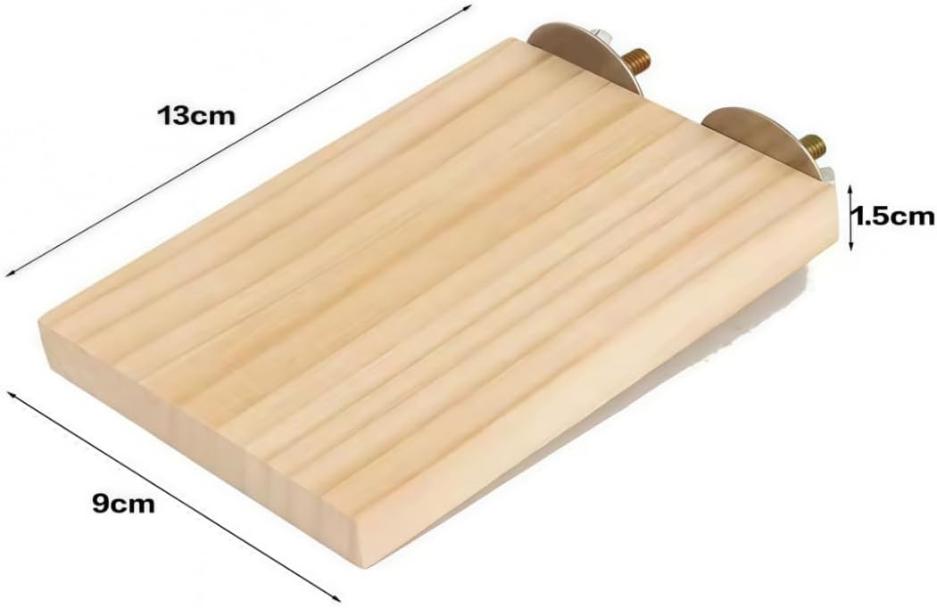 Detalle de 2 Stück Holzplattform für Käfige – 13×9 cm, natürliche Holzplattform für Vögel und Kleintiere
