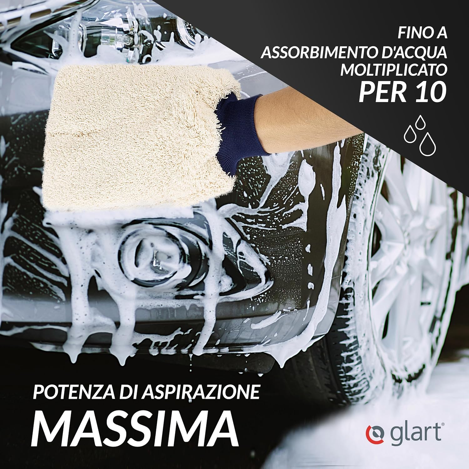 Thumbnail 2 de Glart 44WH Guanto in microfibra per lavaggio auto – premium, assorbente e senza graffi