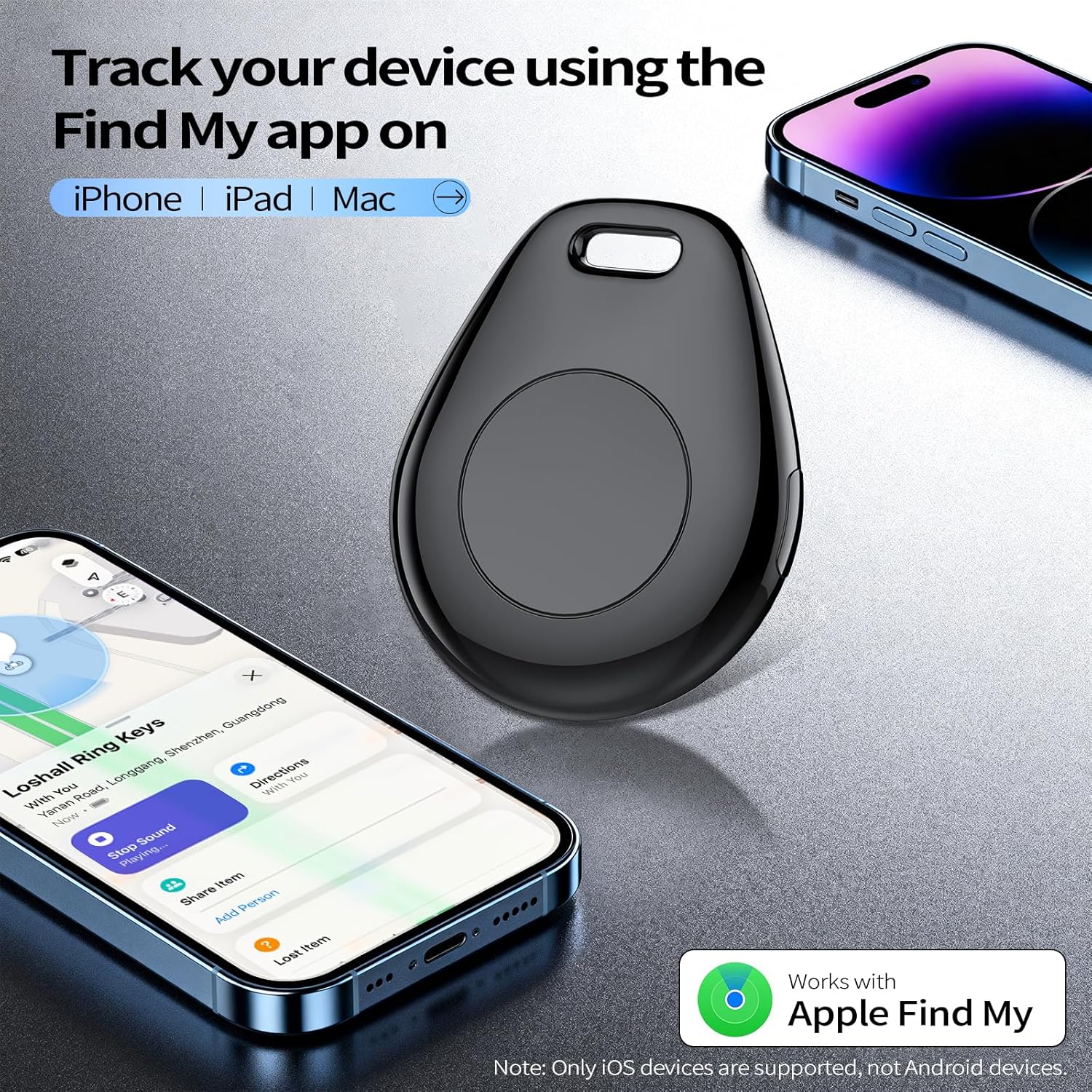 Thumbnail 1 de Tukio® Air Tags Traceur Lot de 4 – Localisateurs d’Objets compatibles Apple Find My (iOS)