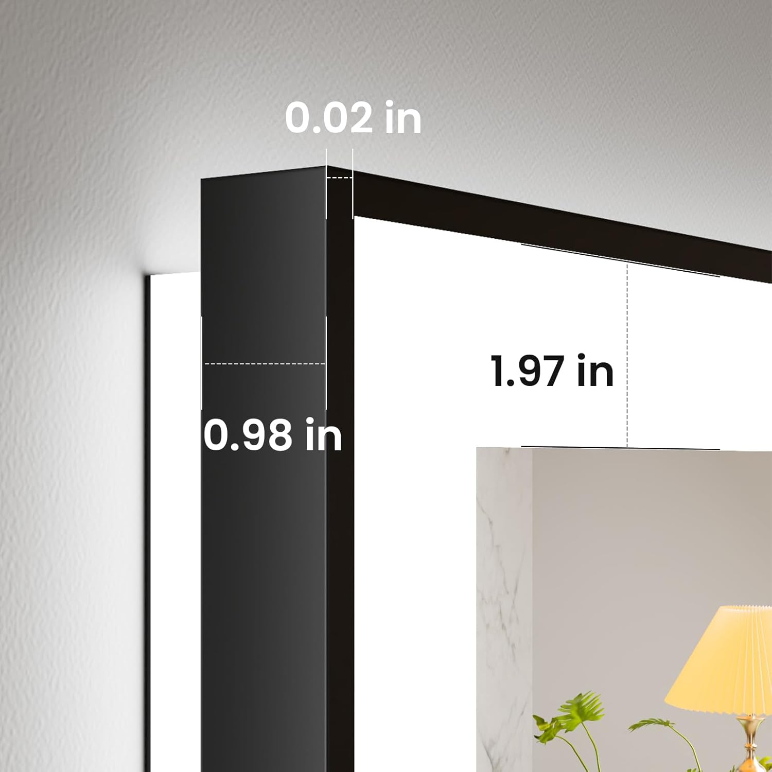 Thumbnail 6 de Amorho 28" x 36" LED Bathroom Mirror with Black Frame