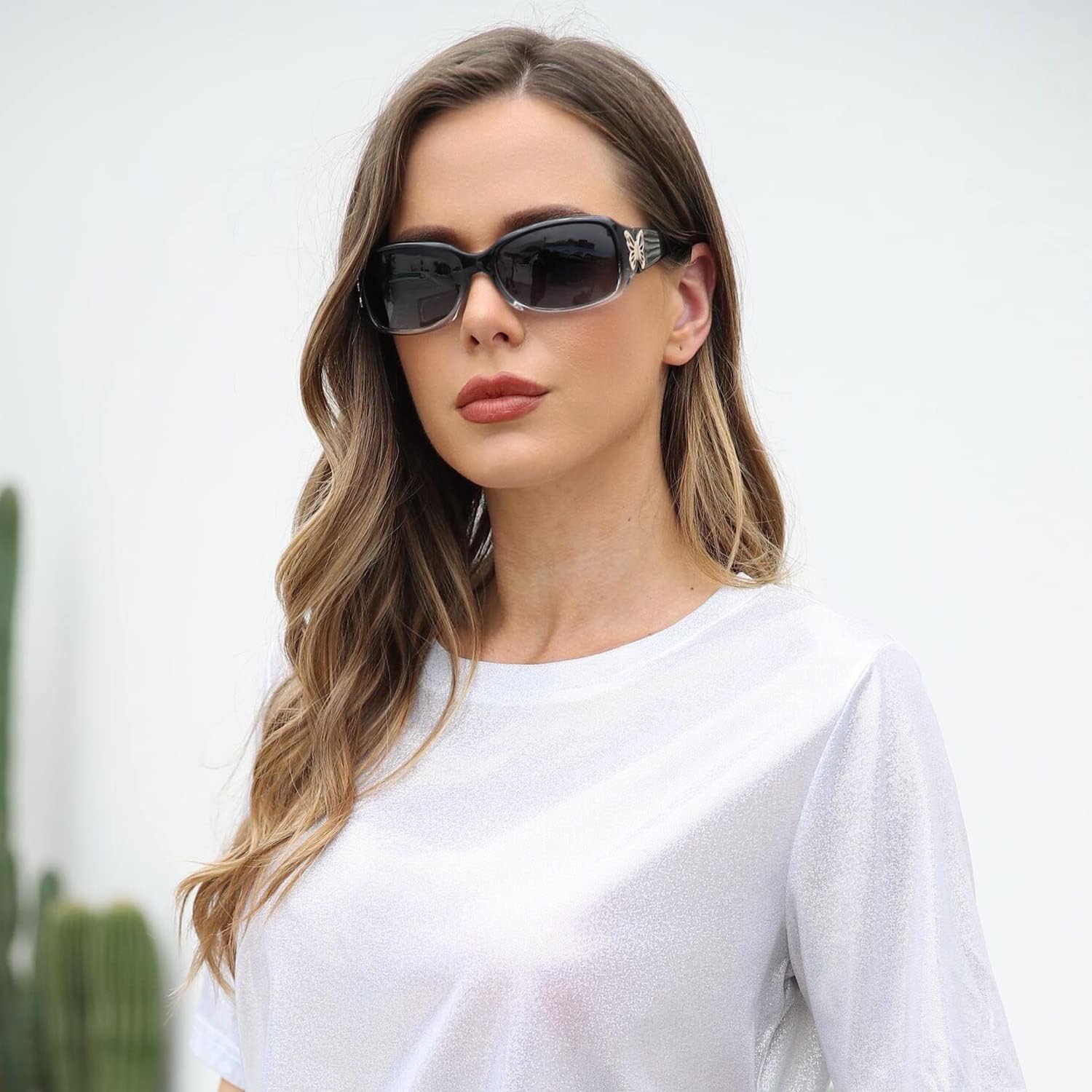 Detalle de LVIOE Polarised Sunglasses Womens Oversized – Large Butterfly Frame with UV Protection (Category 3)