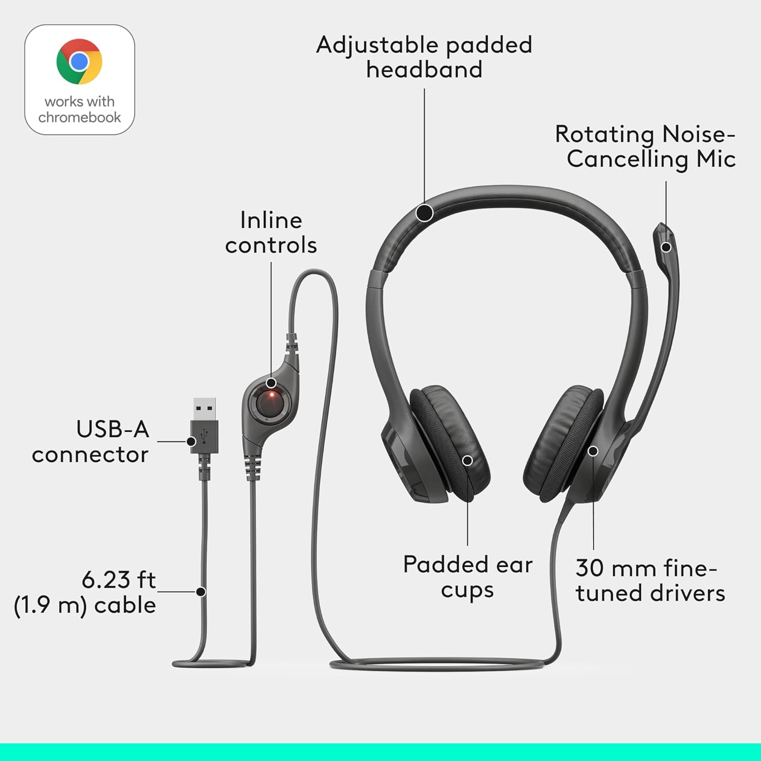 Thumbnail 5 de Logitech H390 Wired Headset 1 USB-A