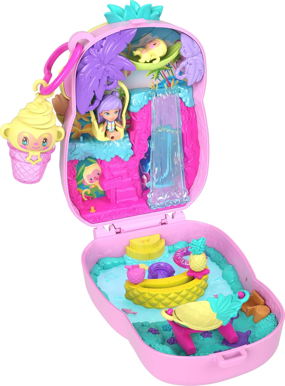 Thumbnail 4 de Polly Pocket Pineapple Monkey Compact Playset (JKC49)