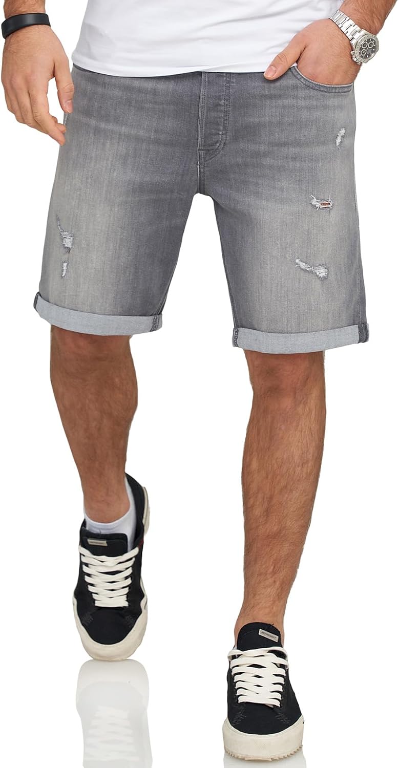 Detalle de JACK & JONES Infinity Herren Jeans Shorts Rick Bermuda Used Look