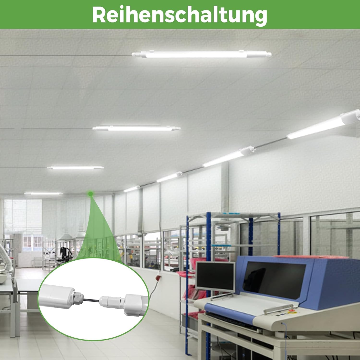 Thumbnail 4 de zemty Feuchtraumleuchte LED Röhre 60 cm (18 W, 1980 lm) mit 3 Farbtemperaturen und IP65