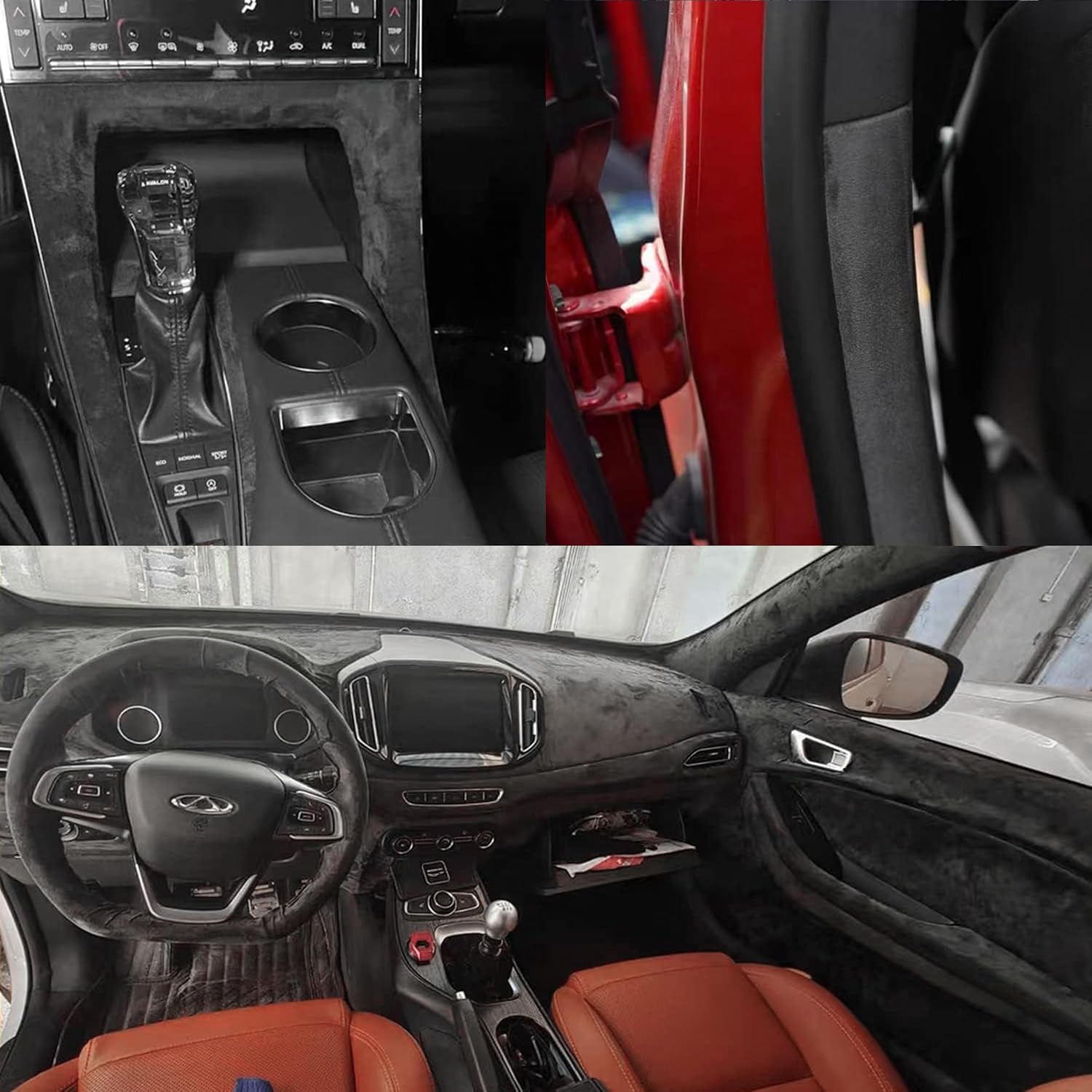 Thumbnail 3 de Mikrofaserstoff selbstklebend für das Cockpit mit Wildleder-Optik (Dunkelgrau, 150 × 40 cm) – Stretch & dehnbar