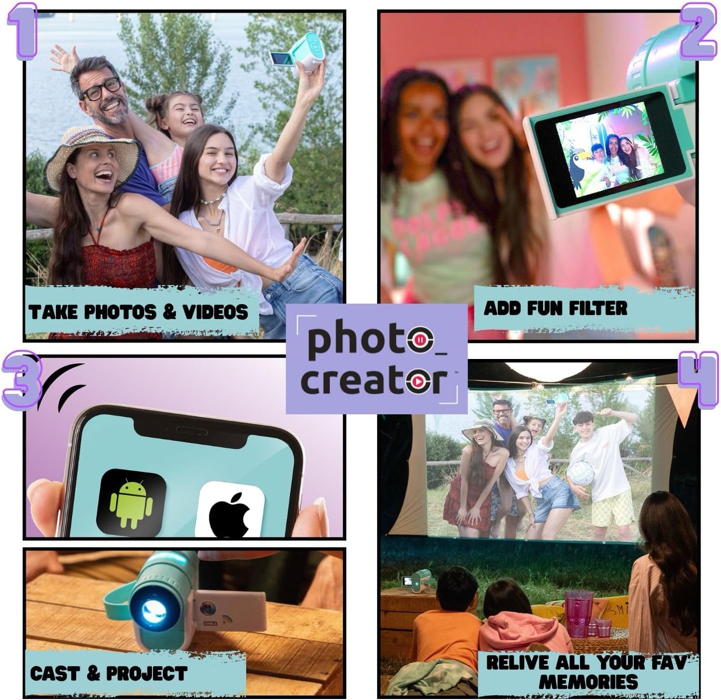Thumbnail 3 de Caméra Projecteur Bleu Canal Toys 3 en 1 – Capture, Projette et Partage les Moments (CLK 039)