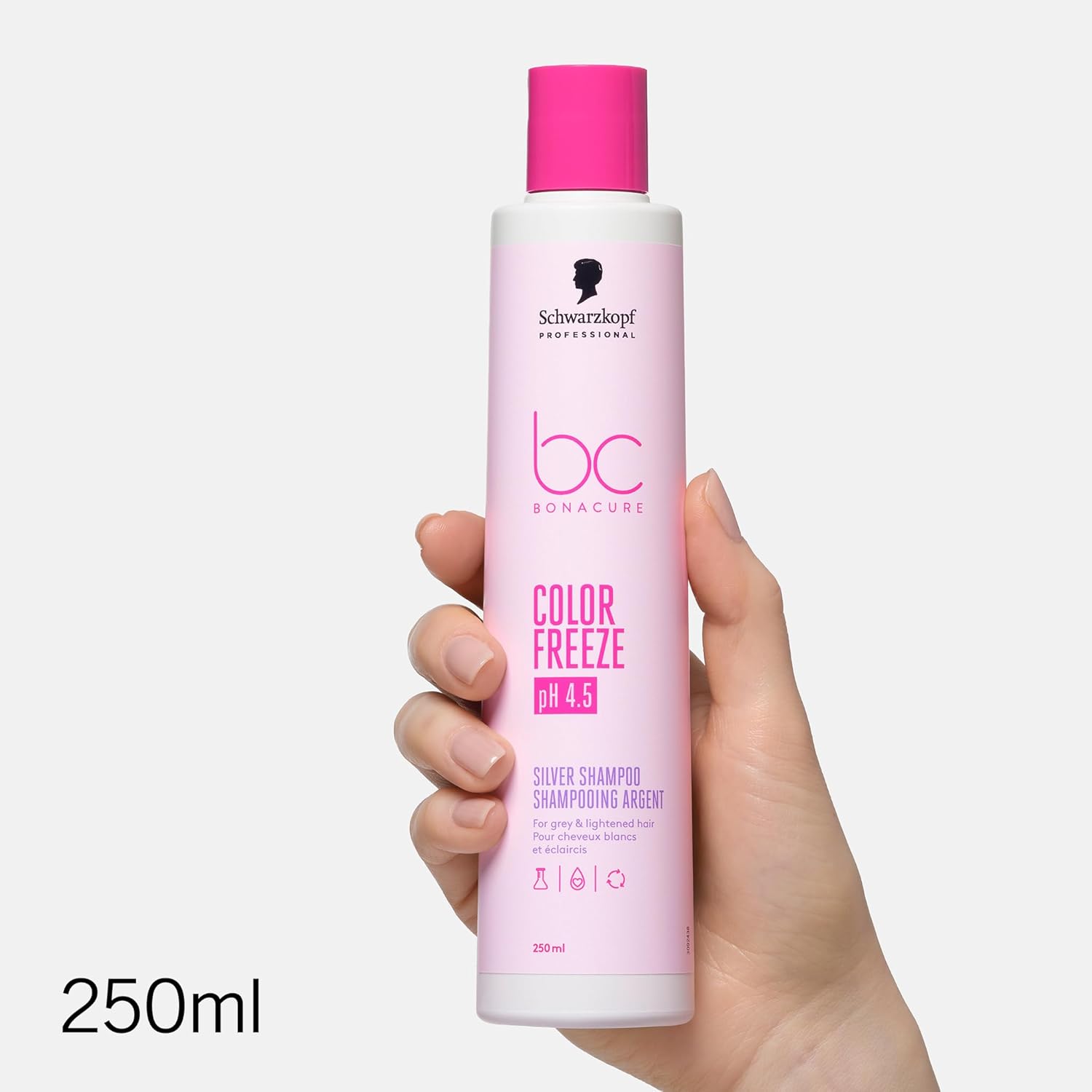 Detalle de Schwarzkopf BC Color Freeze Silver Shampoo – Neutralises Brassiness for Blonde and Grey Hair
