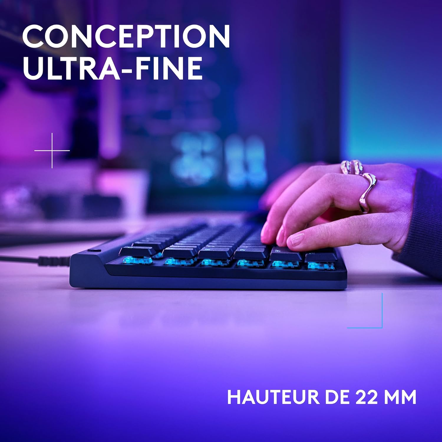 Thumbnail 3 de Logitech G G515 TKL — clavier gaming ultra-plat filaire AZERTY noir à touches PBT double couche et RVB personnalisable