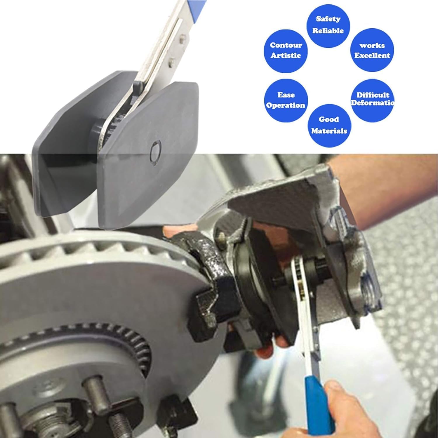 Detalle de Yofond Brake Caliper Compression Tool, Ratcheting Disc Brake Spreader with Hooks
