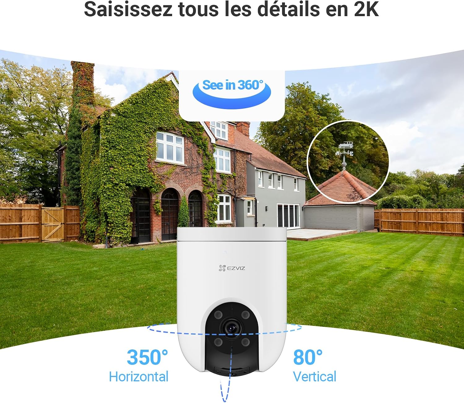 Thumbnail 2 de EZVIZ H8c Caméra de surveillance 2K avec suivi automatique
