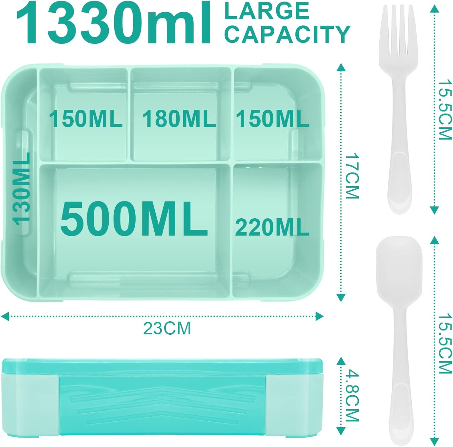 Detalle 1 de IJIAMY Brotdose Kinder 1300ml 🍱