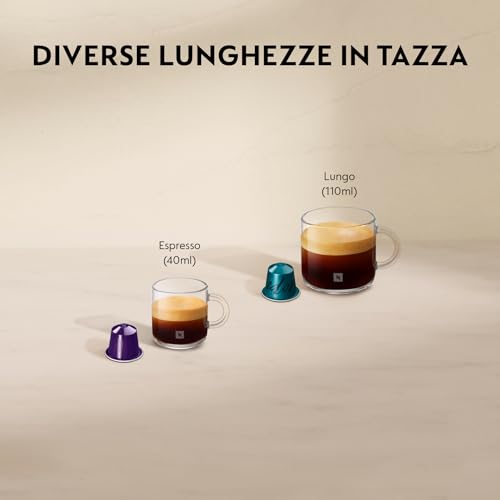Detalle de Nespresso Essenza Mini EN85.B di DeLonghi: compatta ed elegante, pronta per espresso a casa