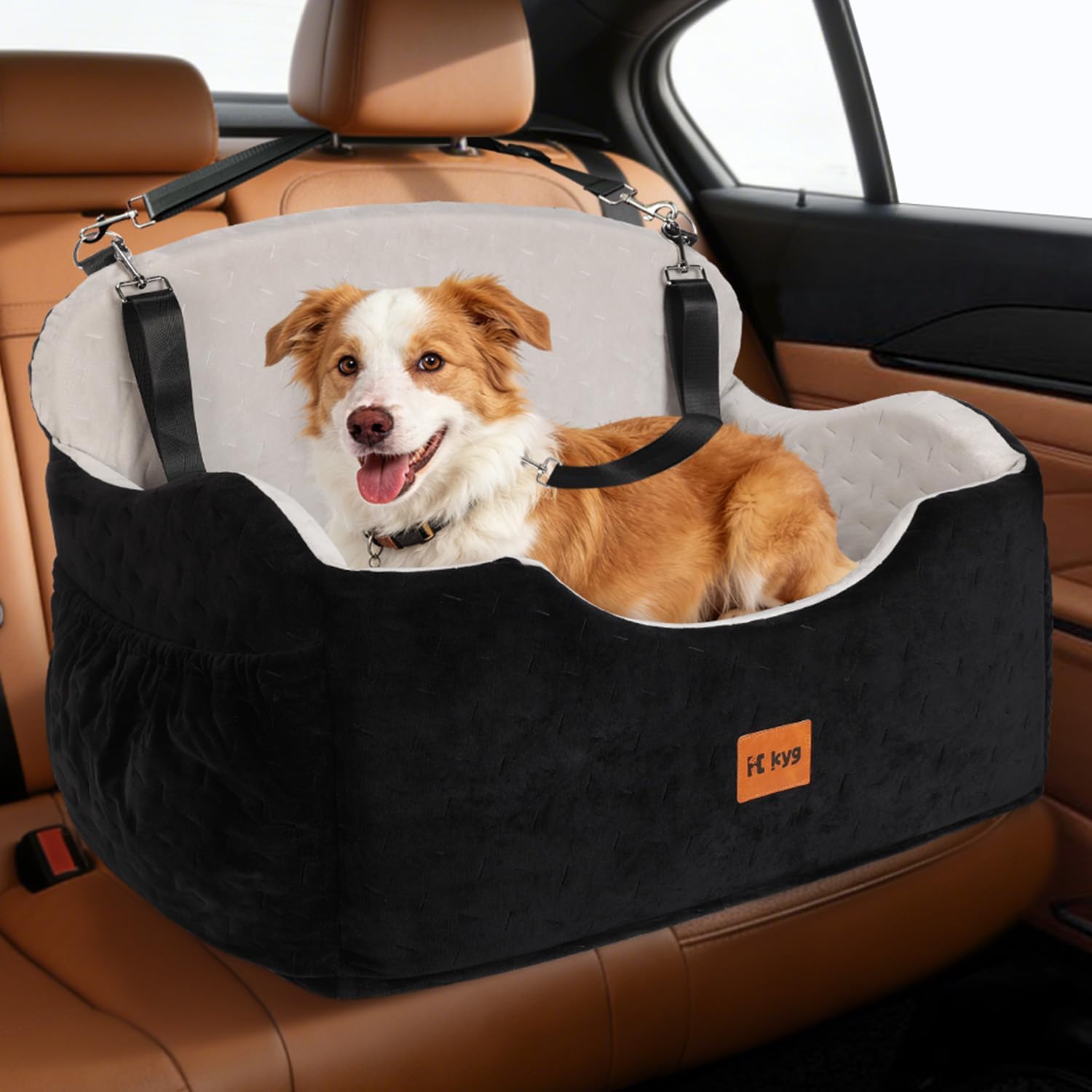 Detalle de KYG Dog Car Seat for Back Seat – 2-in-1 Booster Pad & Washable, for Medium to Large Dogs