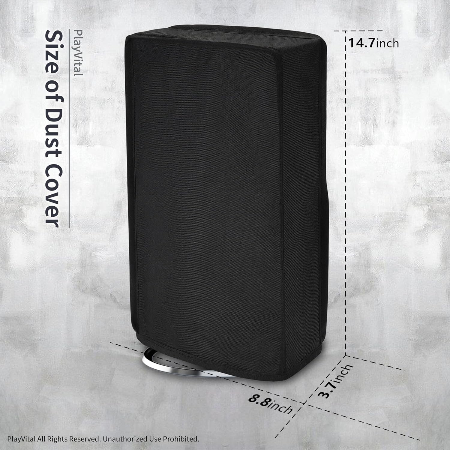 Thumbnail 3 de playvital Vertical Dust Cover for PS5 Slim Disc Edition (Black nylon protector sleeve)