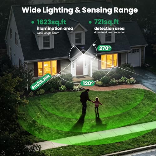 Detalle de Lampe Solaire Extérieur iPosible 2000lm Ultra-brillant avec Détecteur de Mouvement et 204 LED – 3 Modes, IP65, 16,4 ft