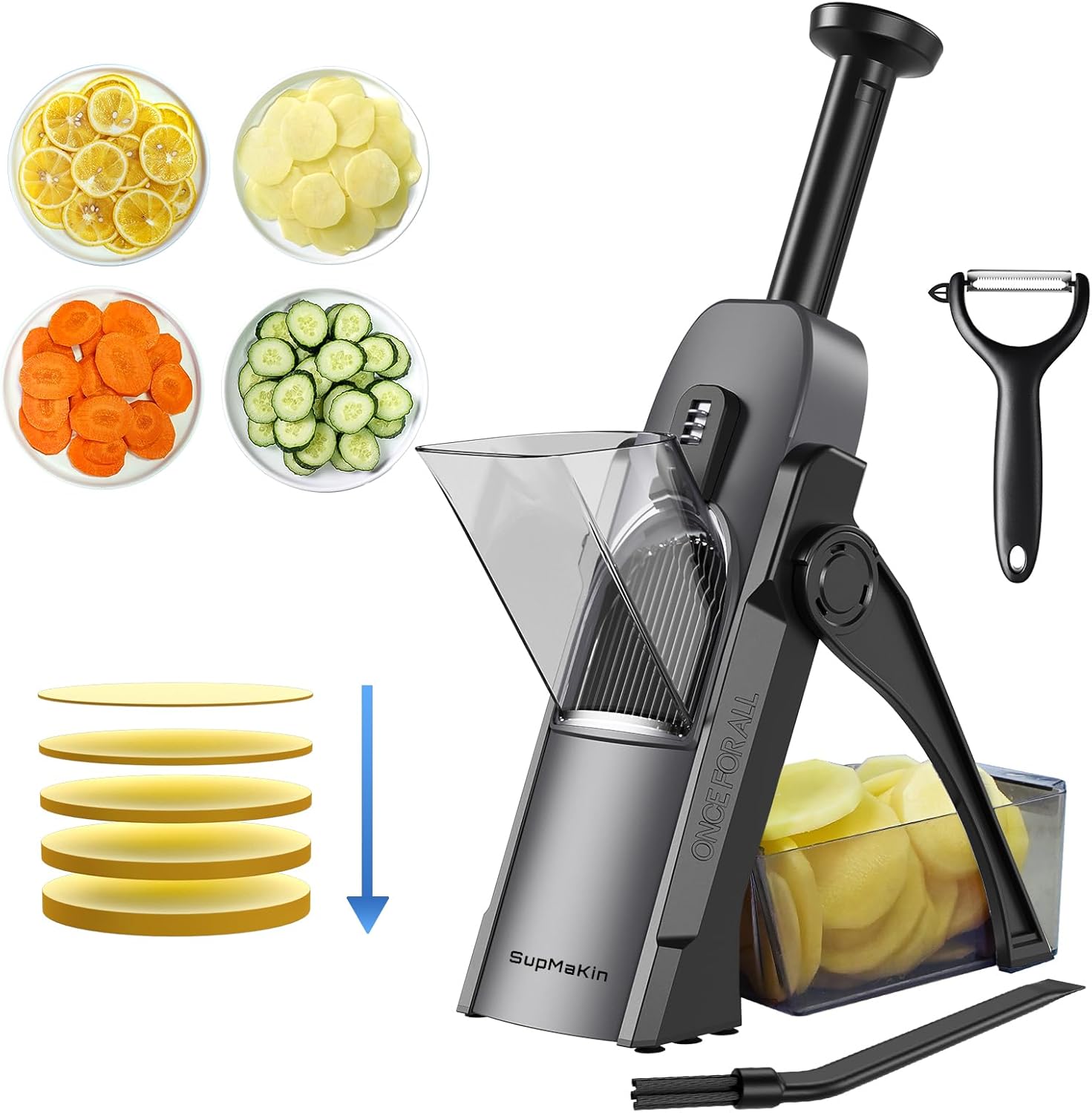 Thumbnail 6 de SupMaKin Safe Mandoline Slicer for Kitchen (Thickness Adjustable 0.1-8 mm) — Only Slicer