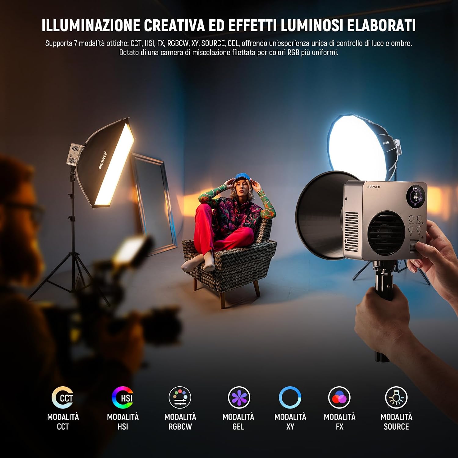 Detalle de NEEWER HB80C Luce Video LED