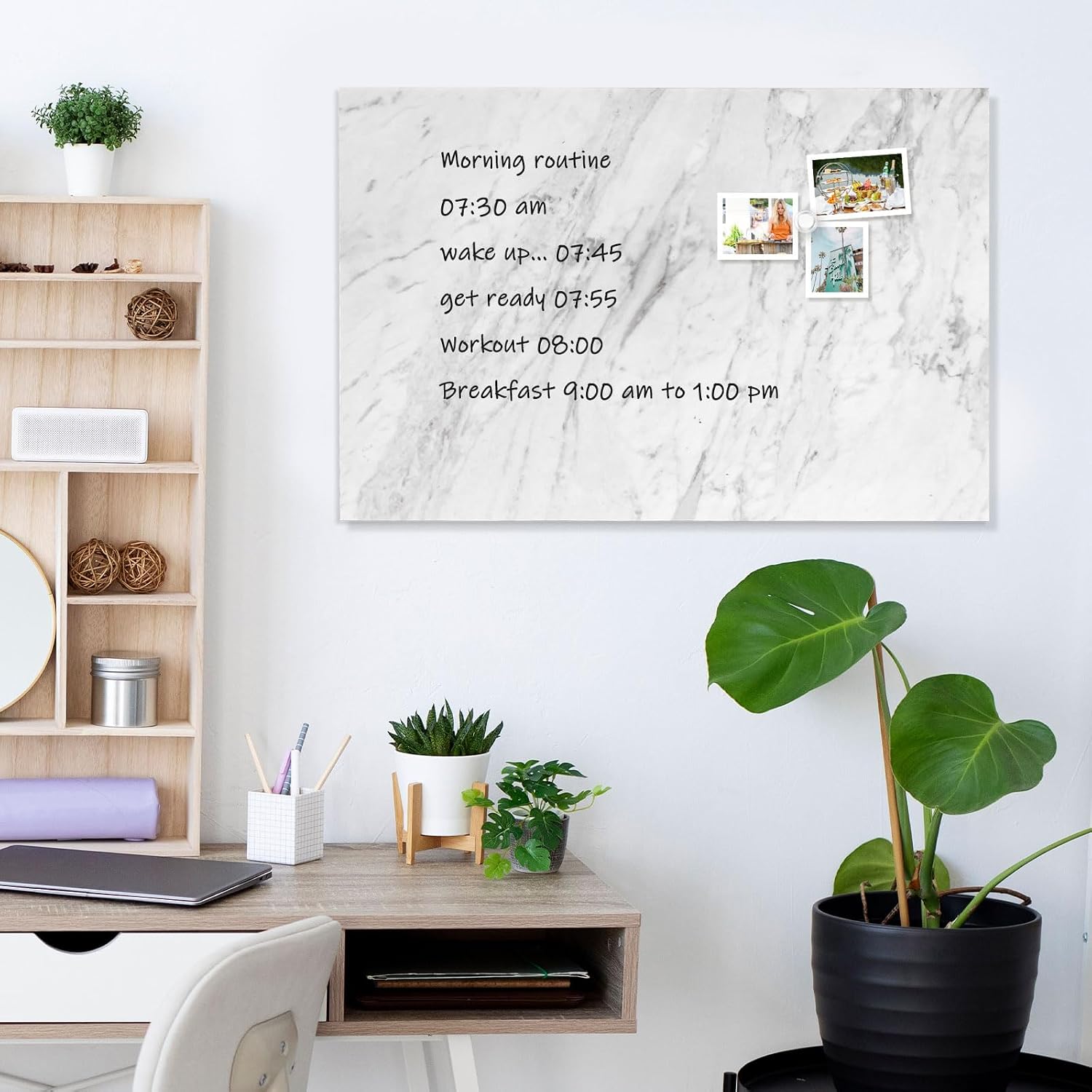 Detalle 2 de DOLLAR BOSS Magnetisches Whiteboard 30 x 40 cm – Magnettafel für Wand, Drucken-Memoboard mit 4 Magneten & 2 Stiften