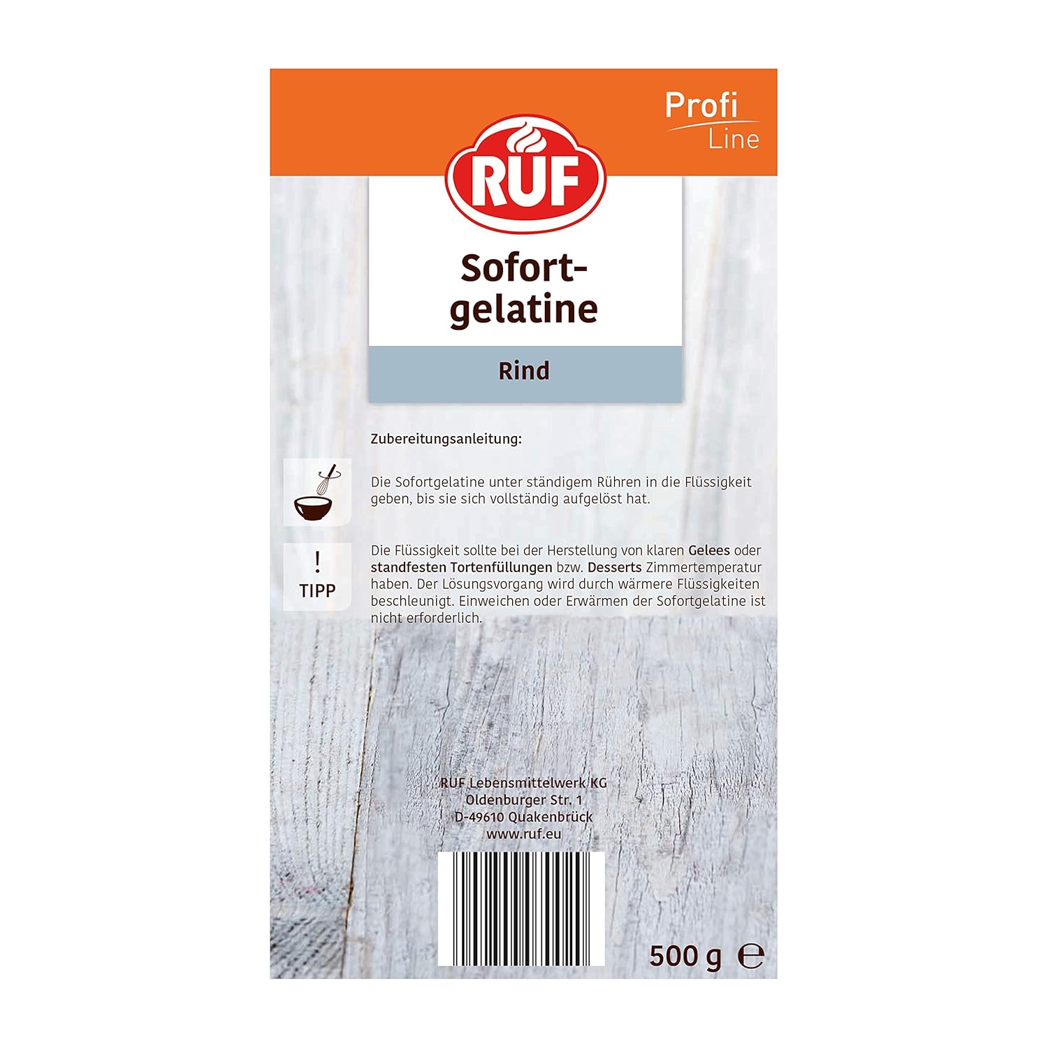 Thumbnail 2 de RUF Sofort-Gelatine Rind (Halal Food), Gelatine-Pulver, kalt löslich, 1x500 g