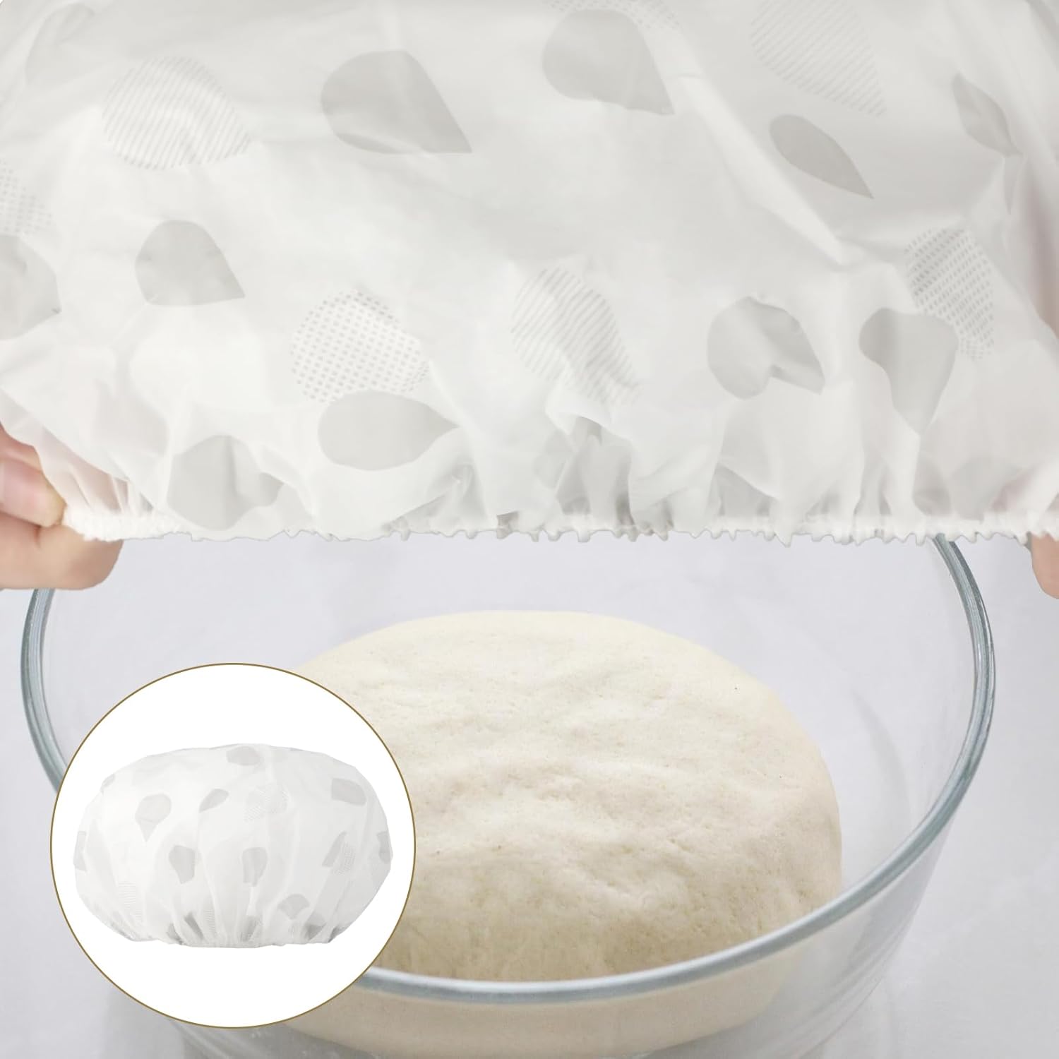 Thumbnail 4 de WQDD STANPET 4er-Set Abdeckhauben für Gärkorb & Schüsseln – atmungsaktive Gärhaube zum Brotbacken und Abdecken