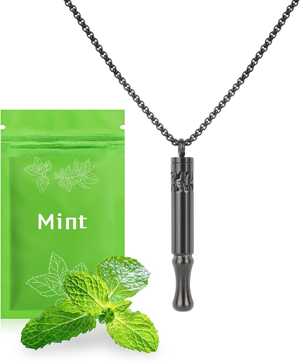 Detalle de KURUI Anxiety Breathing Necklace: Breath Free Necklace with Peppermint Flavoured Filters