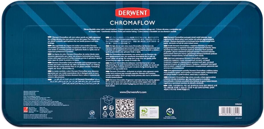 Detalle de Derwent クロマフロー 2306263 油性色鉛筆 150色セット、3.5mm芯
